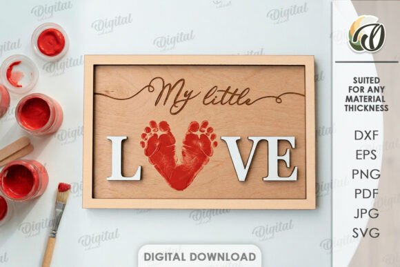 3D Baby Wall Decor Laser Cut. Footprint Signs