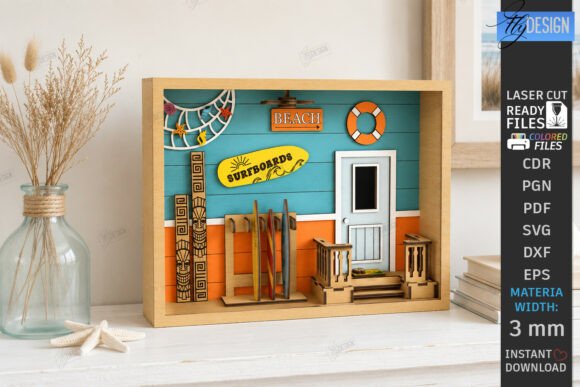 3D Beach Room Box Miniature Laser Cut Review