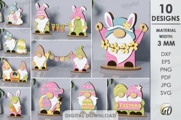 3D Easter Gnomes Bundle Laser Cut: Other Celebrations Asset Review