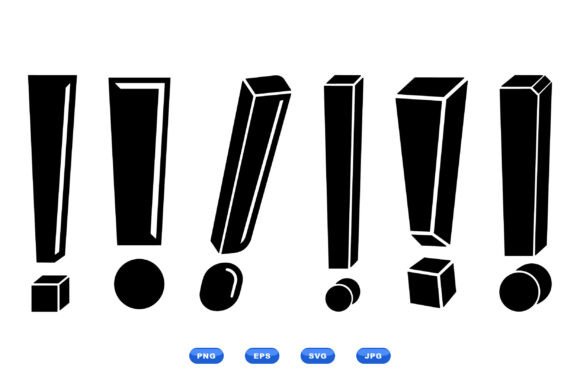 3D Exclamation Mark Icons: A Bold Statement for Embroidery Projects