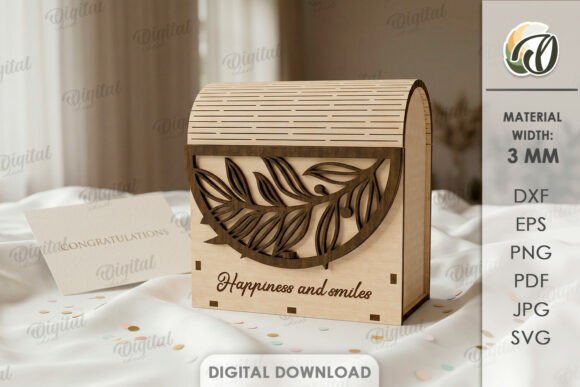 3D Gift Box Laser Cut. Floral SVG: Boxes and Laser Cutting