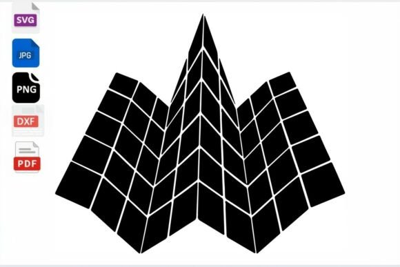 3D Grid Mountain Peak SVG Clipart Graphics and Crafts