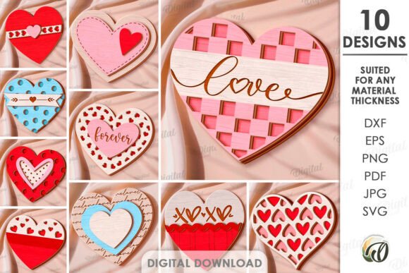 3D Heart Decors for Laser Cutting: A Valentine’s Day Design Bundle Review