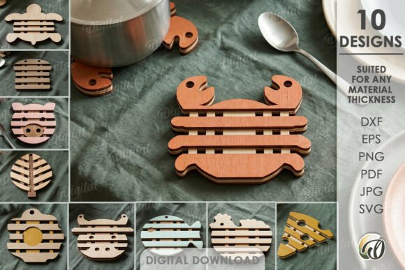 3D Hot Pads Bundle Laser Cut