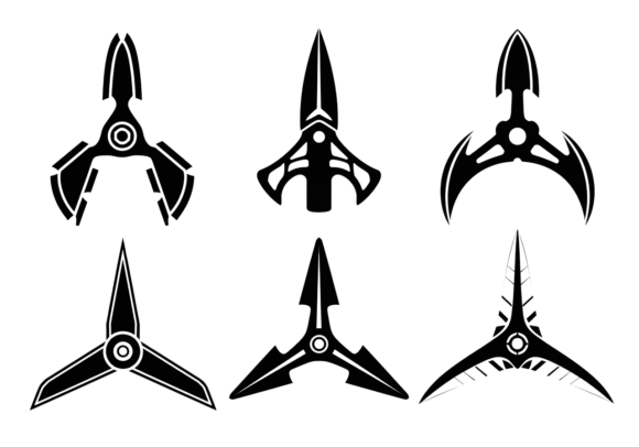 3D Ninja Stars Shuriken SVG Files for Graphics and Crafts
