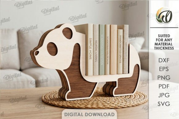 3D Panda Stand Organizer Laser Cut for Crafters