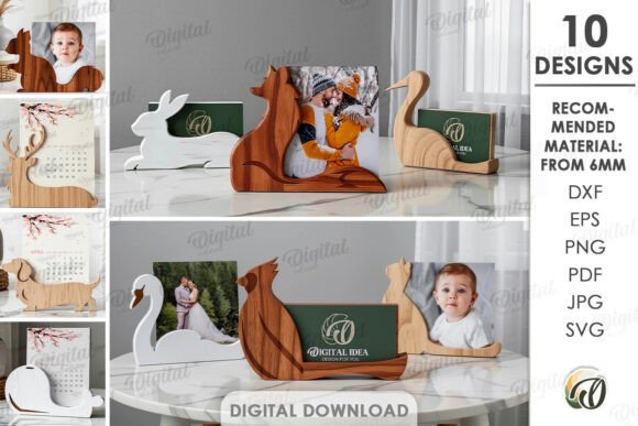 3D Photo Holders Bundle Laser Cut for Modern Home Decor