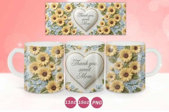 3D Pocerlain Floral Mothers Day Mug Wrap Graphics and Crafts Review