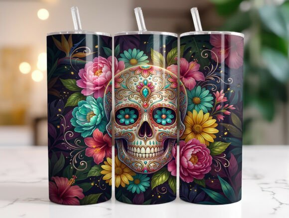 3D Skulls 20oz Tumbler Wrap Sublimation Graphics Review