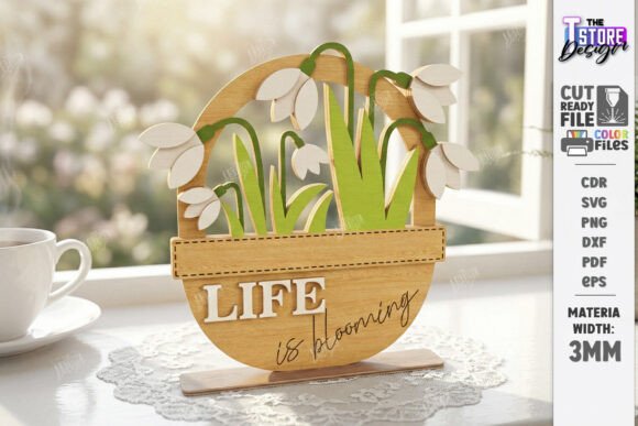 3D Spring Flower Laser Cut Floral SVG for Spring Amp