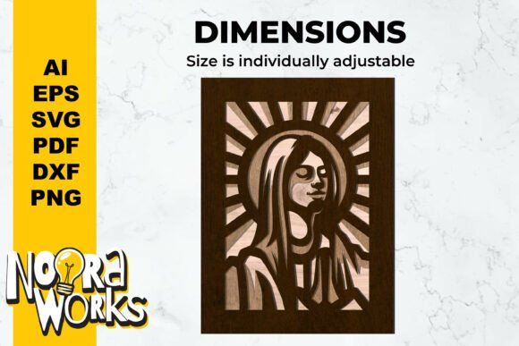 3D Virgen Maria Layered Cut SVG for Laser Cutting and Winter Amp Projects
