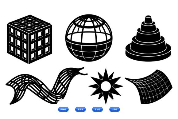Abstract 3D Shape Clipart for Graphics and Crafts