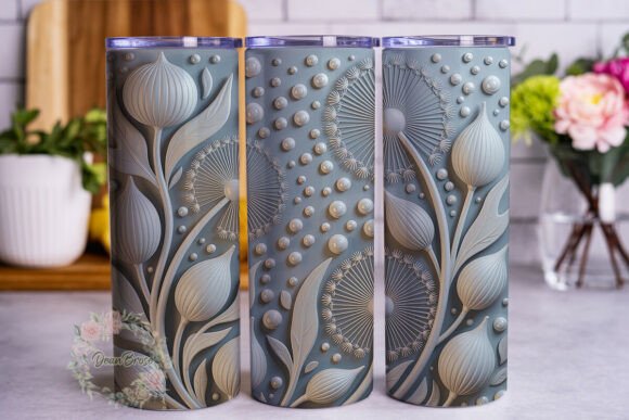 Elegant Botanical 3D Grey Tumbler Wrap P Review