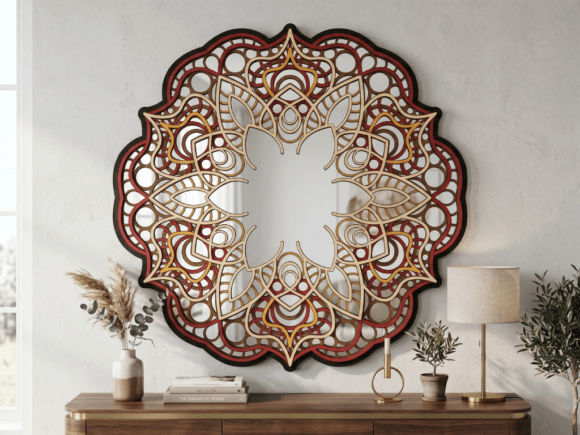Multilayer Mandala Mirror Design 1: A Graphics and Crafts Review
