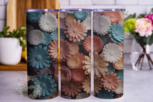 Pastel 3D Floral Graphics and Tumbler Wraps Review