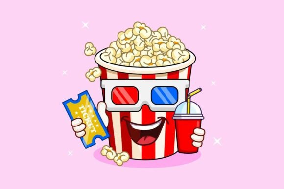 Popcorn Bucket Character Design Graphics and Illustrations Review