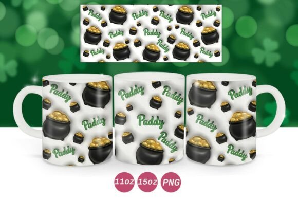 St.Patrick s Day 3D Inflated Mug Wrap Graphics and Crafts