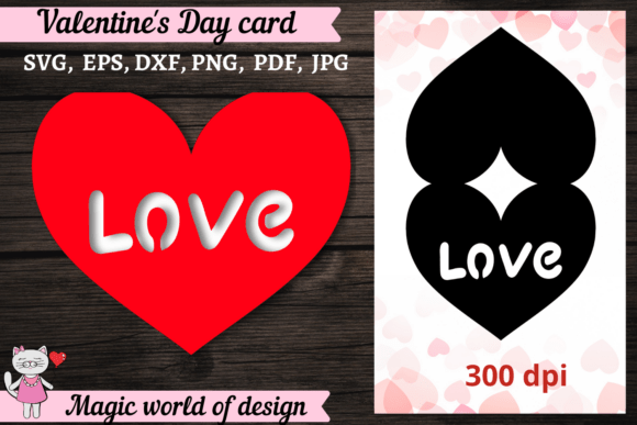 Valentine’s Day Card SVG Papercut 3D: A Graphic Design Asset for Crafters